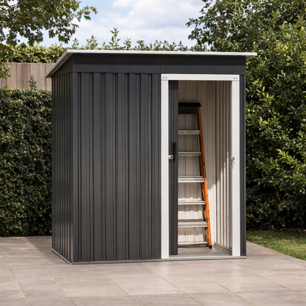 Abri de Jardin en Métal 163 x 86 cm avec Porte Coulissante Verrouillable