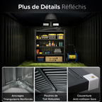 Abri de Jardin en Métal 350 x 223 x 197 cm  avec Toit Incliné Portes Verrouillables