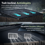 Abri de Jardin en Métal 350 x 223 x 197 cm  avec Toit Incliné Portes Verrouillables