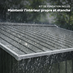 Abri de Jardin en Acier 5,4 m² 277 x 195 x 192 cm avec Porte Coulissante et avec ventilations