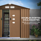 Abri de Jardin 2,5 m² en Acier 213 x 130 x 185 cm Doubles Portes Coulissantes