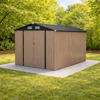 Abri de Jardin en Métal 350 x 223 x 197 cm  avec Toit Incliné Portes Verrouillables