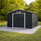 Abri de Jardin en Métal 8,67 m² 340 x 255 x 210 cm avec 2 Portes Coulissantes Verrouillables