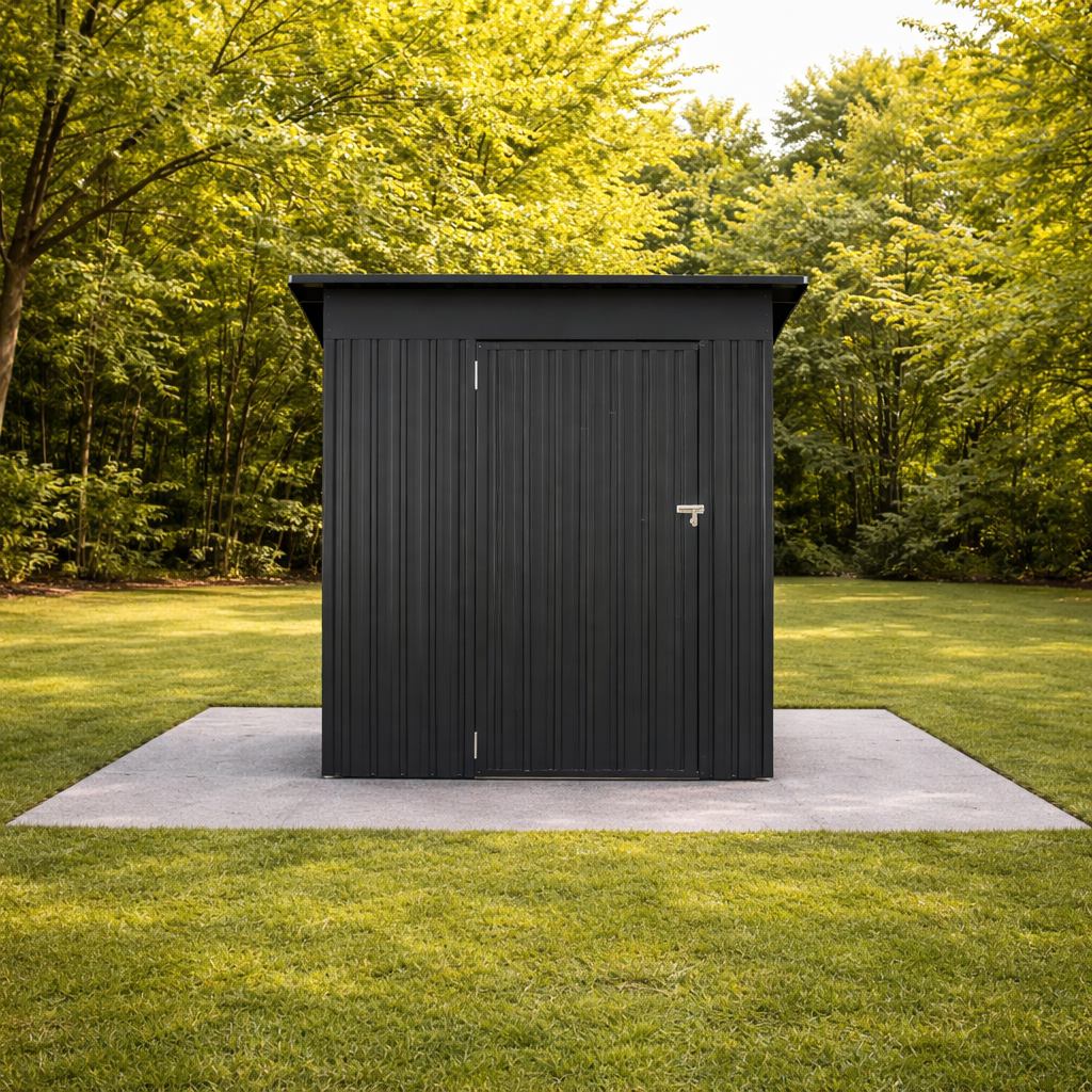 Abri de Jardin en Métal Galvanisé 150 x 90,5 x 185 cm avec Toit en Pente