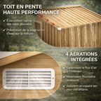 Abri de Jardin en Acier Galvanisé 2.3 m² 196x142x186cm Anti-UV avec Porte Coulissante