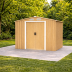 Abri de Jardin en Acier Galvanisé 259cm x196cm avec Portes Coulissantes