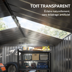 Abri de Jardin en Acier 5,4 m² 277 x 195 x 192 cm avec Porte Coulissante et avec ventilations